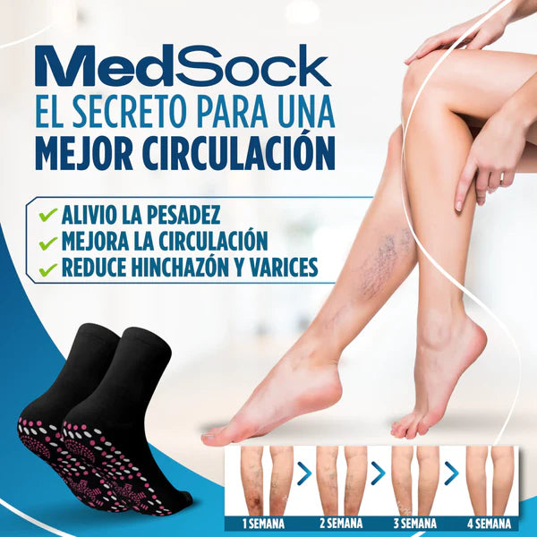 MedSocks - Medias de compresión de turmalina iónica con control de neuropatia - fascitis plantar - vena varice