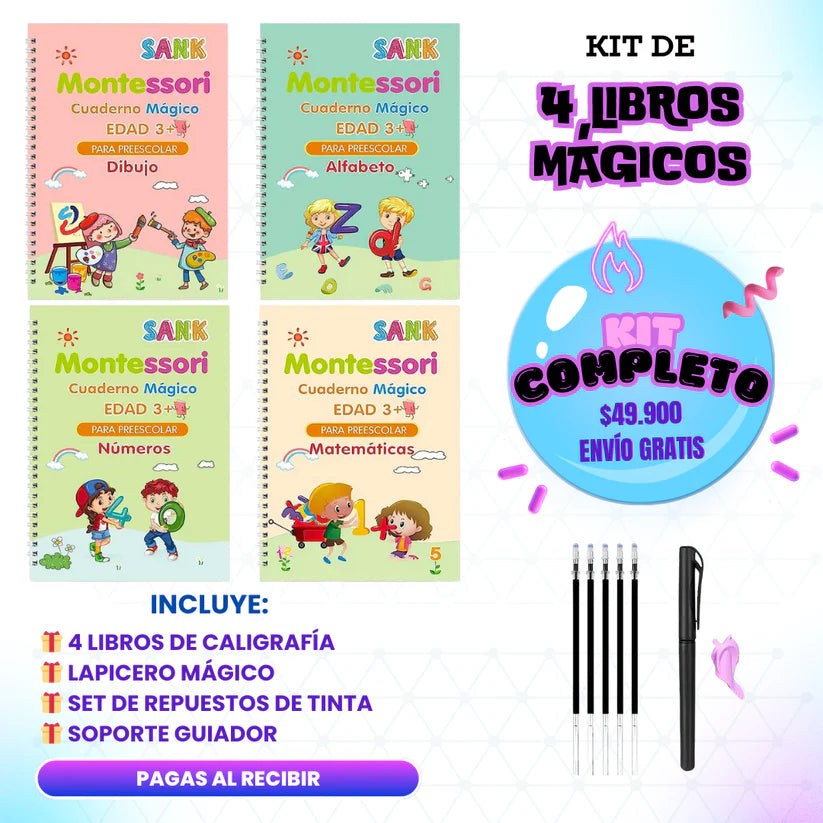 KIT DE 4 CUADERNOS REUTILIZABLES